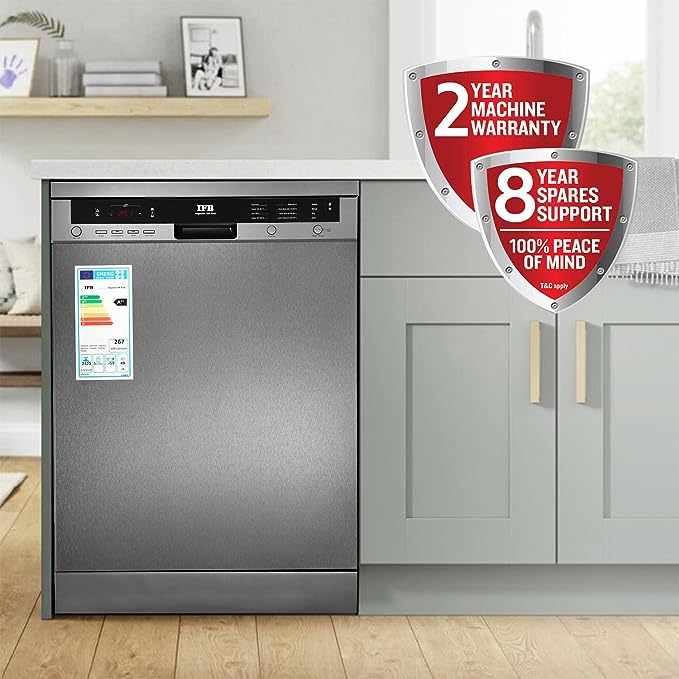 IFB 15 Place Settings Hot Water wash Free Standing Dishwasher (Neptune VX Plus, Graphite Grey, In Built Heater with Hygienic Steam Drying, Perfect for Indian Utensils) IFB 15 Place Settings Hot Water wash Free Standing Dishwasher (Neptune VX Plus, Graphite Grey, In Built Heater with Hygienic Steam Drying, Perfect for Indian Utensils)